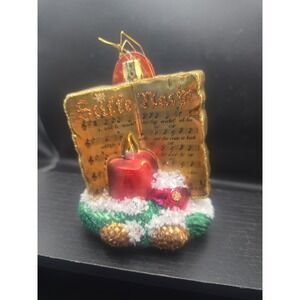 Kathe Wohlfahrt Poetry In Glass  Blown Christmas Ornament Music 4 Inch